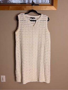 Brooks Brothers Cream Sleeveless Knit Dress